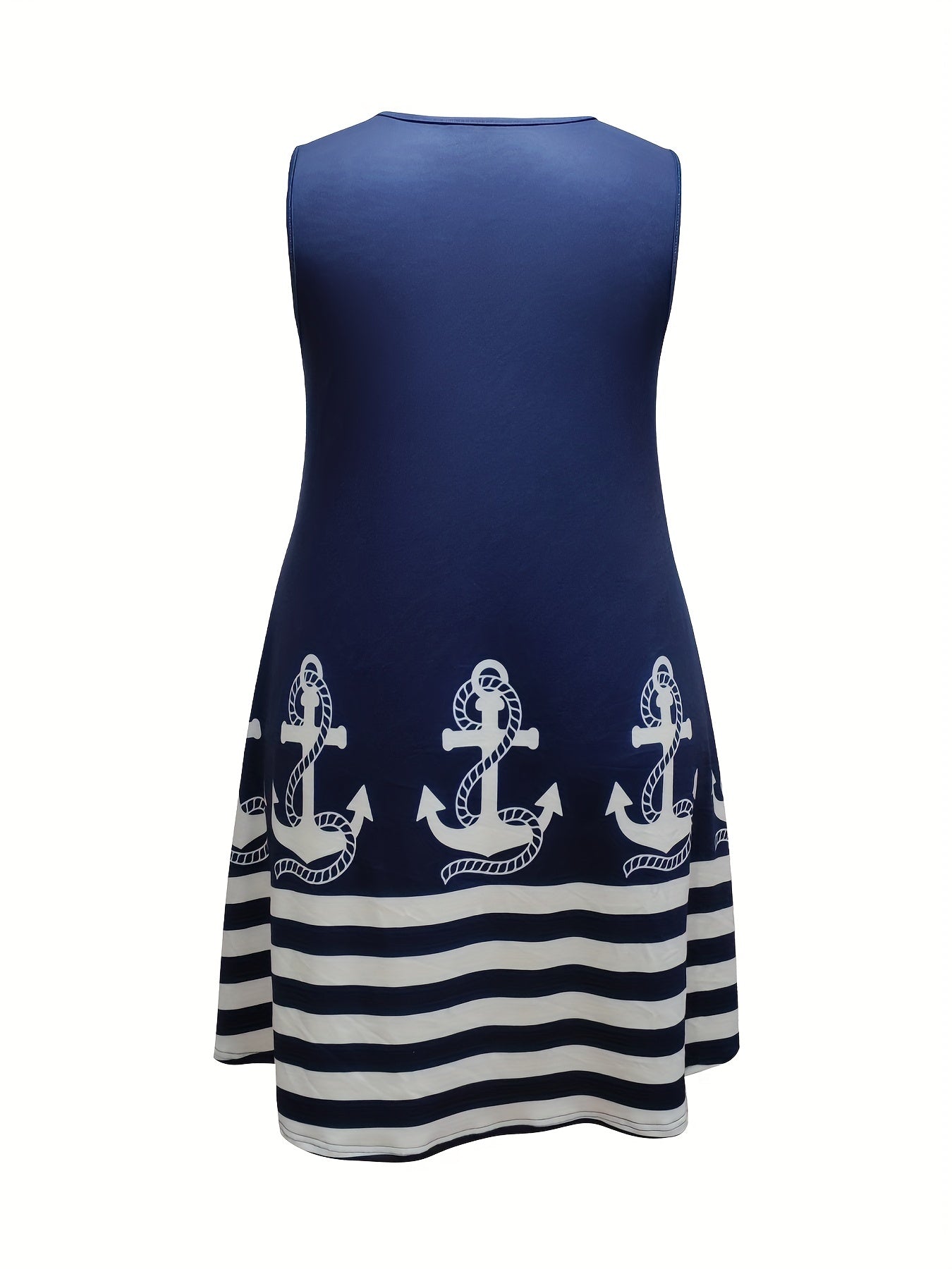  Anchor Print V Neck Tank Dress