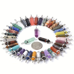 Colorful Chakra Pendant Crystal Pointed Prism Shape Pendants for Jewelry Making
