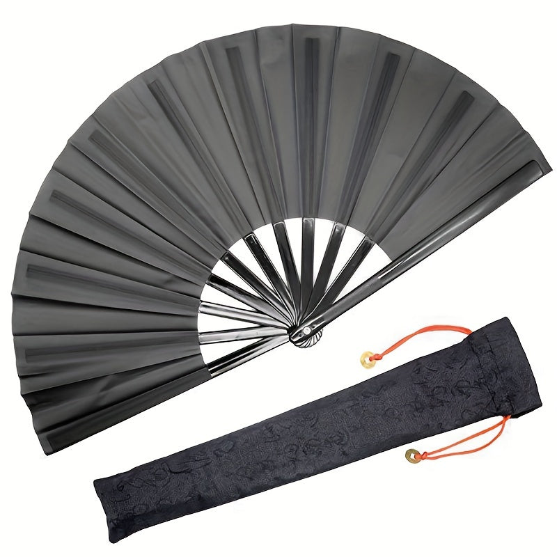 Velvet Cover Set Hand Fan Bamboo Bone Ring