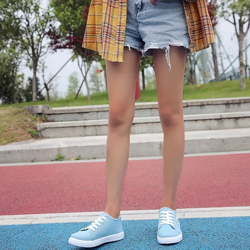 Flat Casual Canvas Sneakers Wear-Resistant Low-Cut Lace-Up Shoes