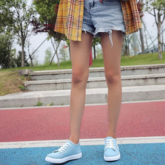 Flat Casual Canvas Sneakers Wear-Resistant Low-Cut Lace-Up Shoes
