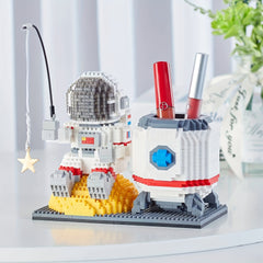 Student School Astronaut Pen Holder Building Blocks Puzzle Toy