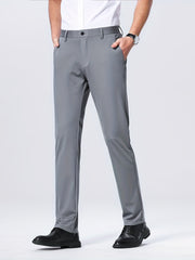 Men's Stretch Business Pants Straight Leg Wrinkle-resistant Trousers