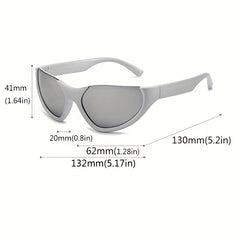 Wrap Around Sport Sunglasses Cat Eye Windproof Glasses Y2K Shades