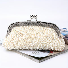 Rhinestone Pearl Evening Clutch Dinner Purse For Wedding Party Prom