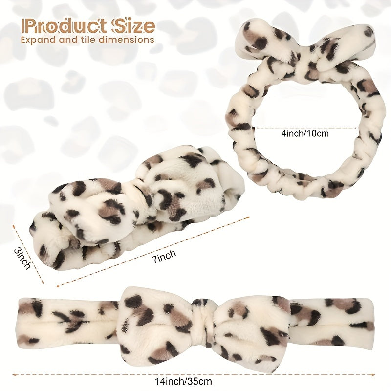 Soft Coral Fleece Bow Hair Band for Women