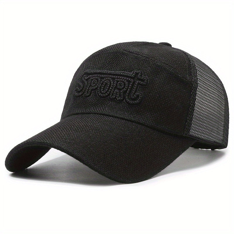 Men's Extended Brim Linen Net Baseball Cap