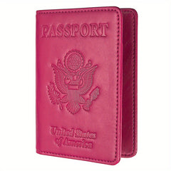 PU Leather RFID Anti theft Brush Passport Holder Classic Travel Passport Holder
