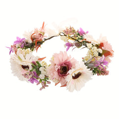 Rose Wreath Headband Simulation Flower Hair Band