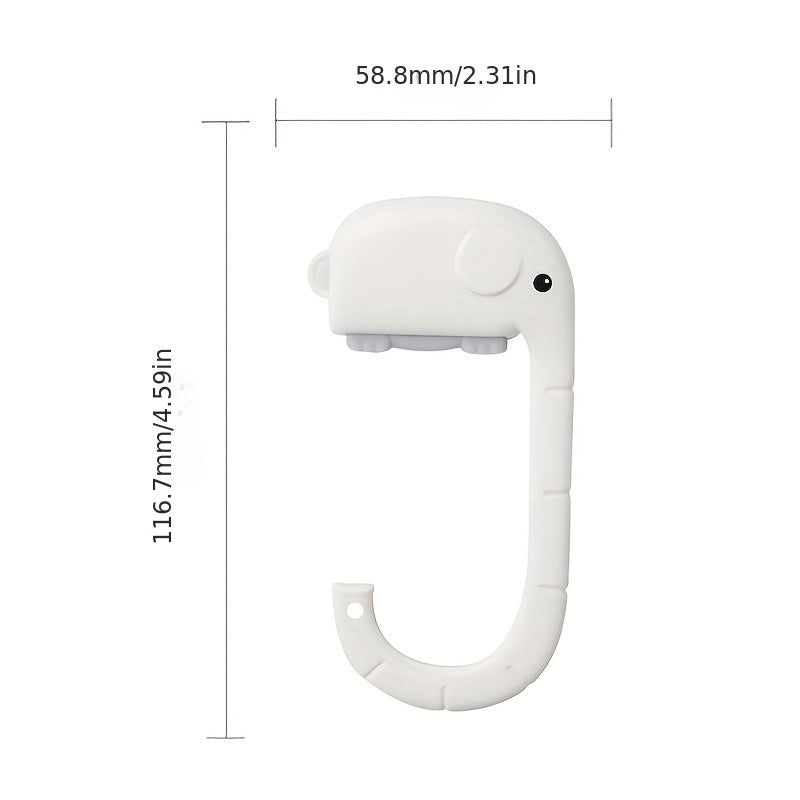 3pcs Elephant Shaped Desk Purse Hooks for Handbags Backpacks