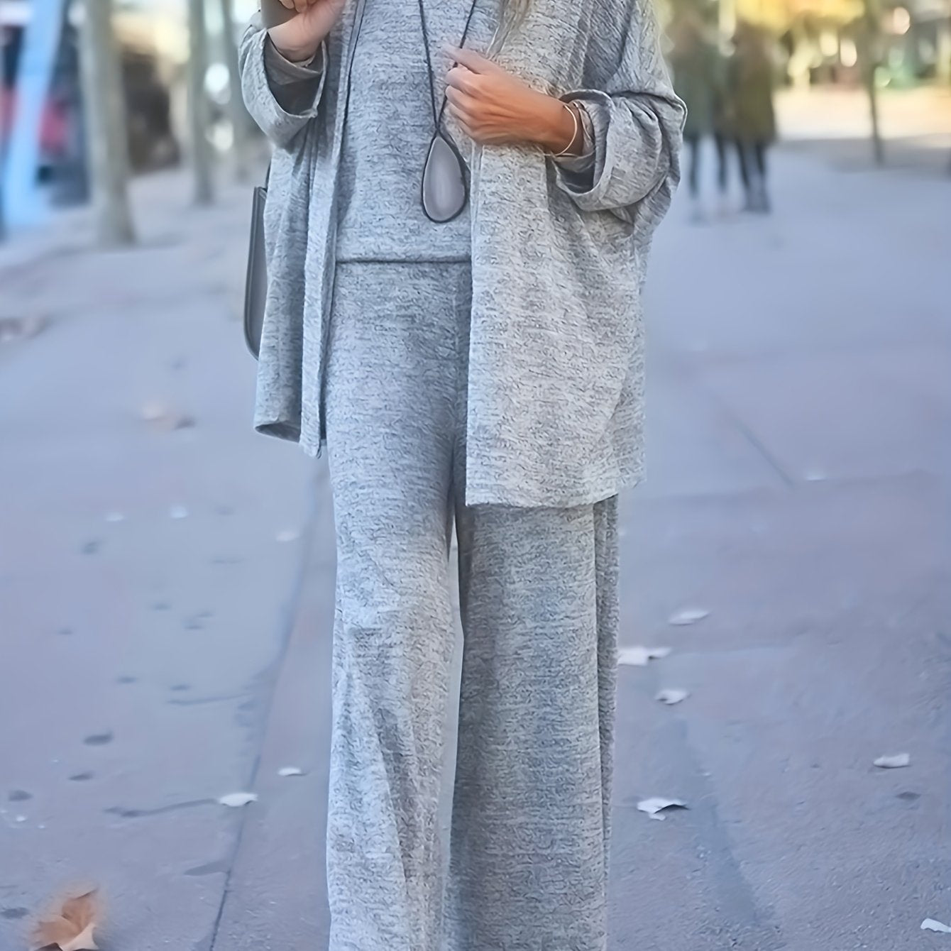  3-Piece Casual Outfit Set: Tank Top, Wide Leg Pants & Cardigan