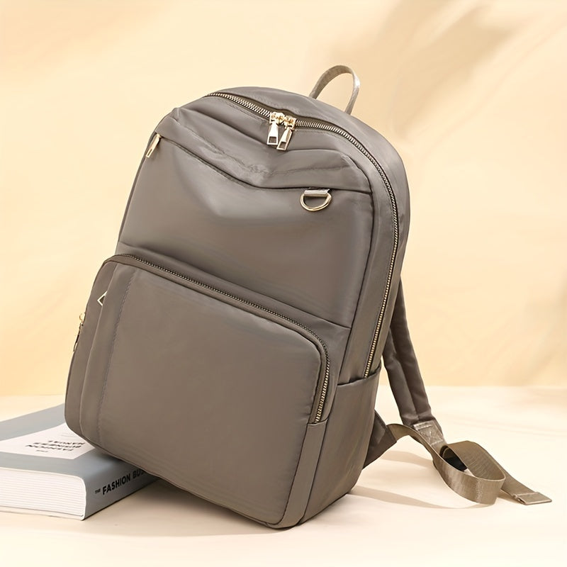 Preppy Style Nylon Laptop Backpack for Travel & Work