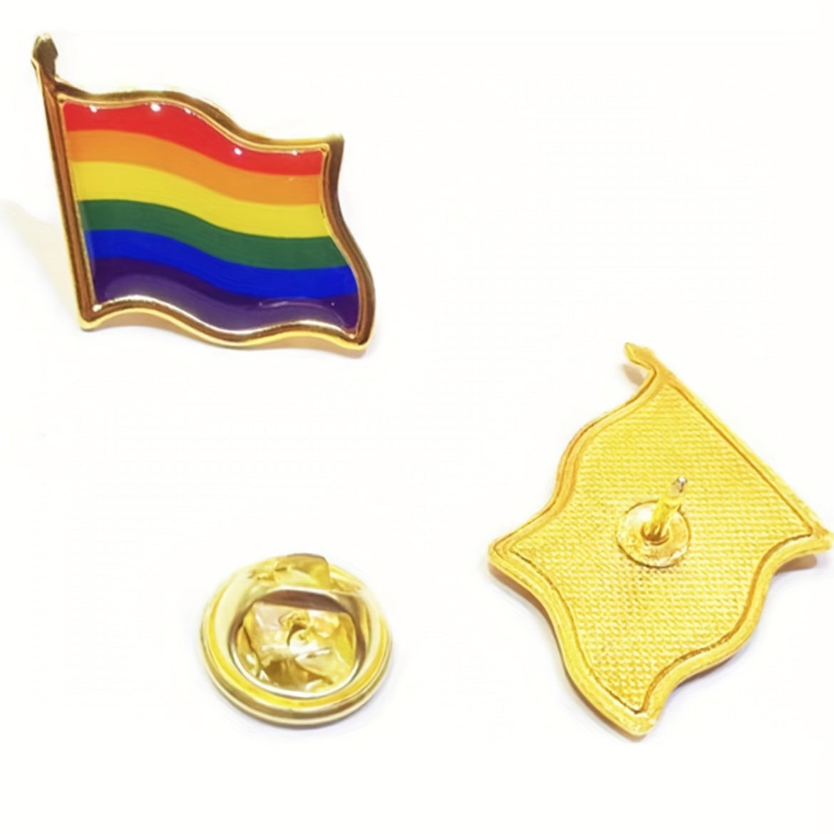 2pcs LGBT Pride Rainbow Flag Brooches Pins for Backpacks