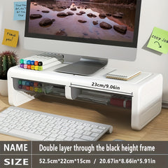 Monitor Stand Riser Desktop Computer Heightening Frame Office Storage Box