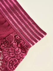 3 Pack Plus Size Lace Striped High Waist Briefs Set