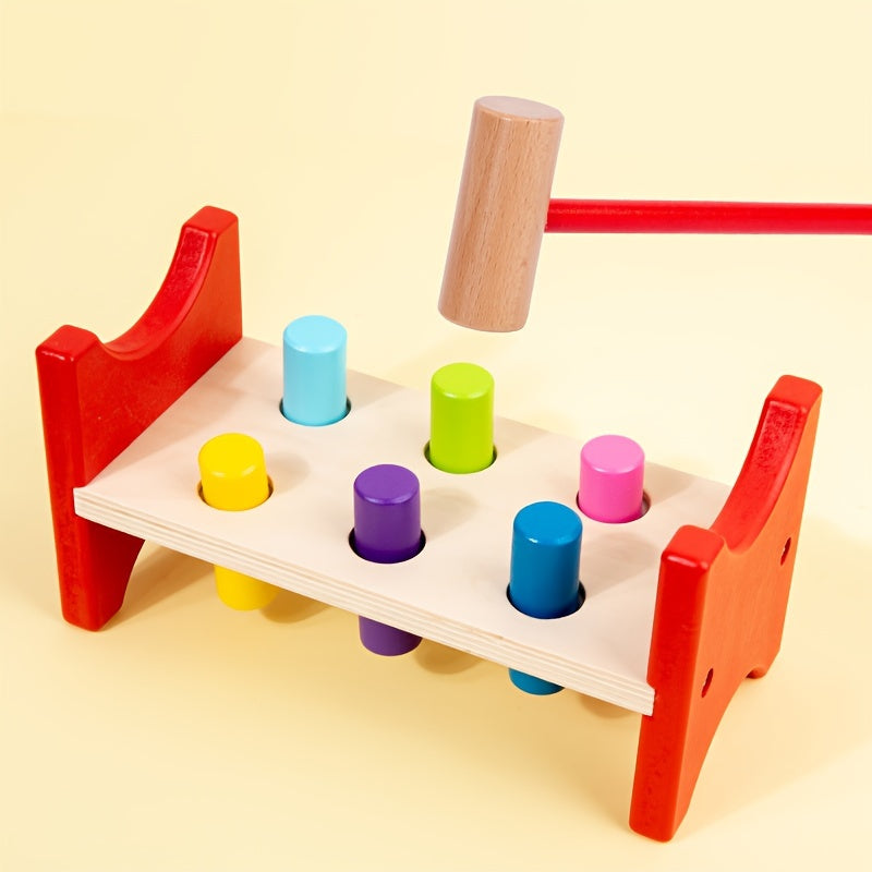 Wooden Shape Pounding Table for Children - Cognitive Development Toy