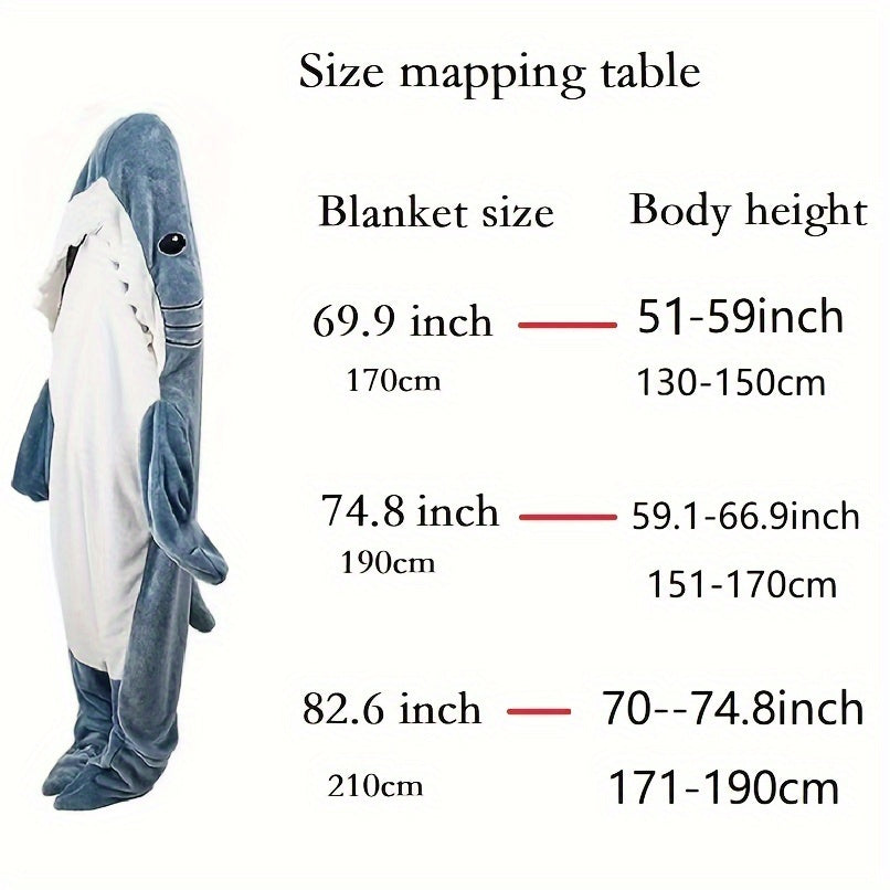 Funny Shark Blanket Warm Sleeping Bag with Hoodie