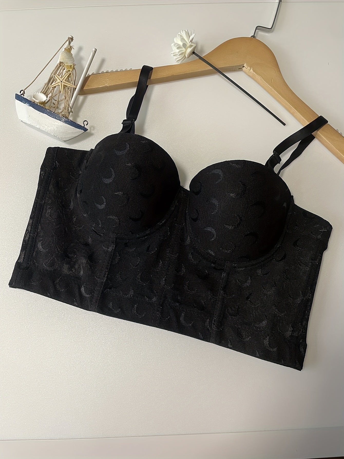 Moon Print Cami Corset Bra Push Up Slimming Corset Women's Underwear