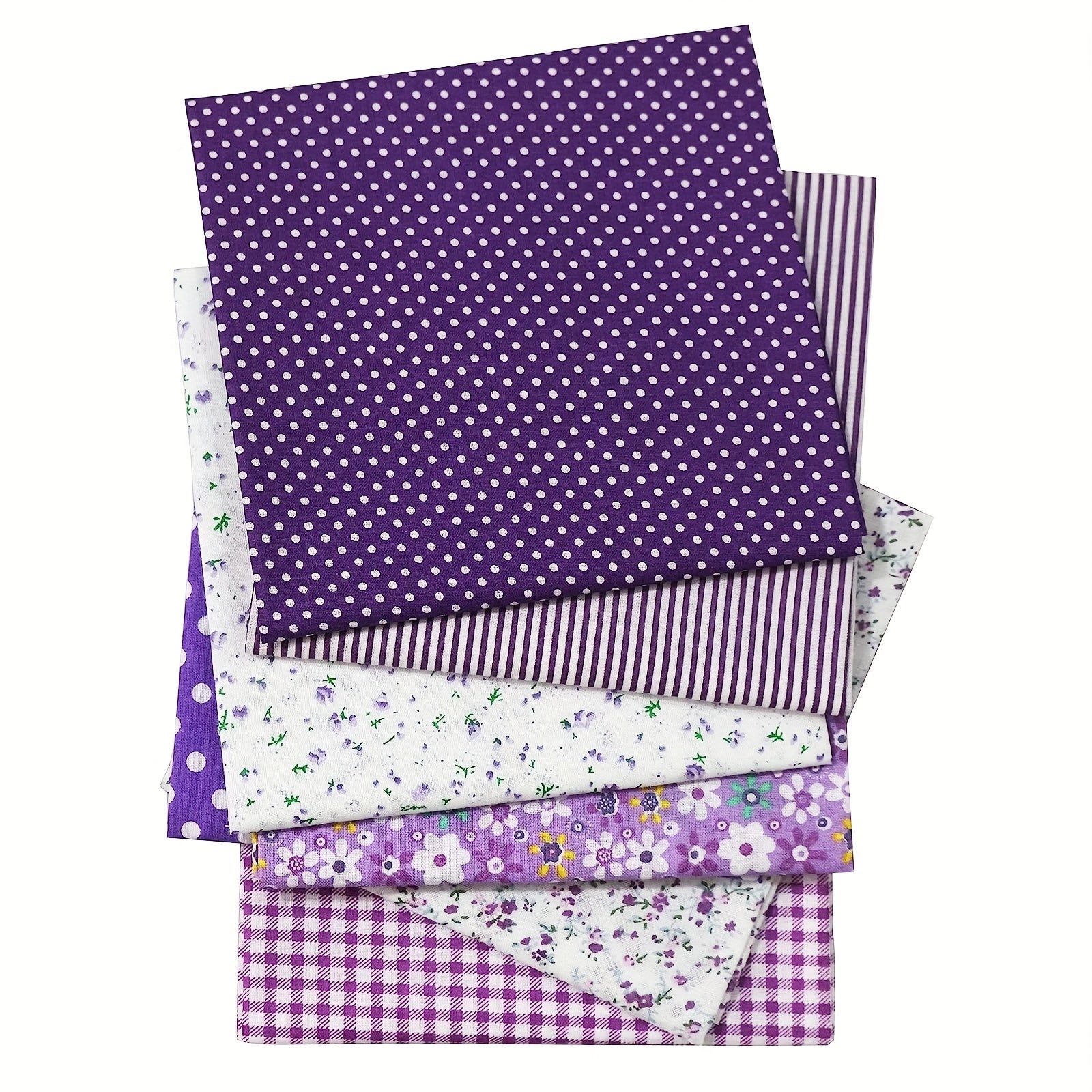 7pcs 24 89 24 Purple Printed Quilted Square Cotton Fabric Bundles