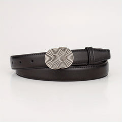 8 Shaped Buckle Head Leather Belt for Girls