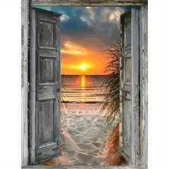 Acrylic Paint By Number Landscape On Canvas Art Kit