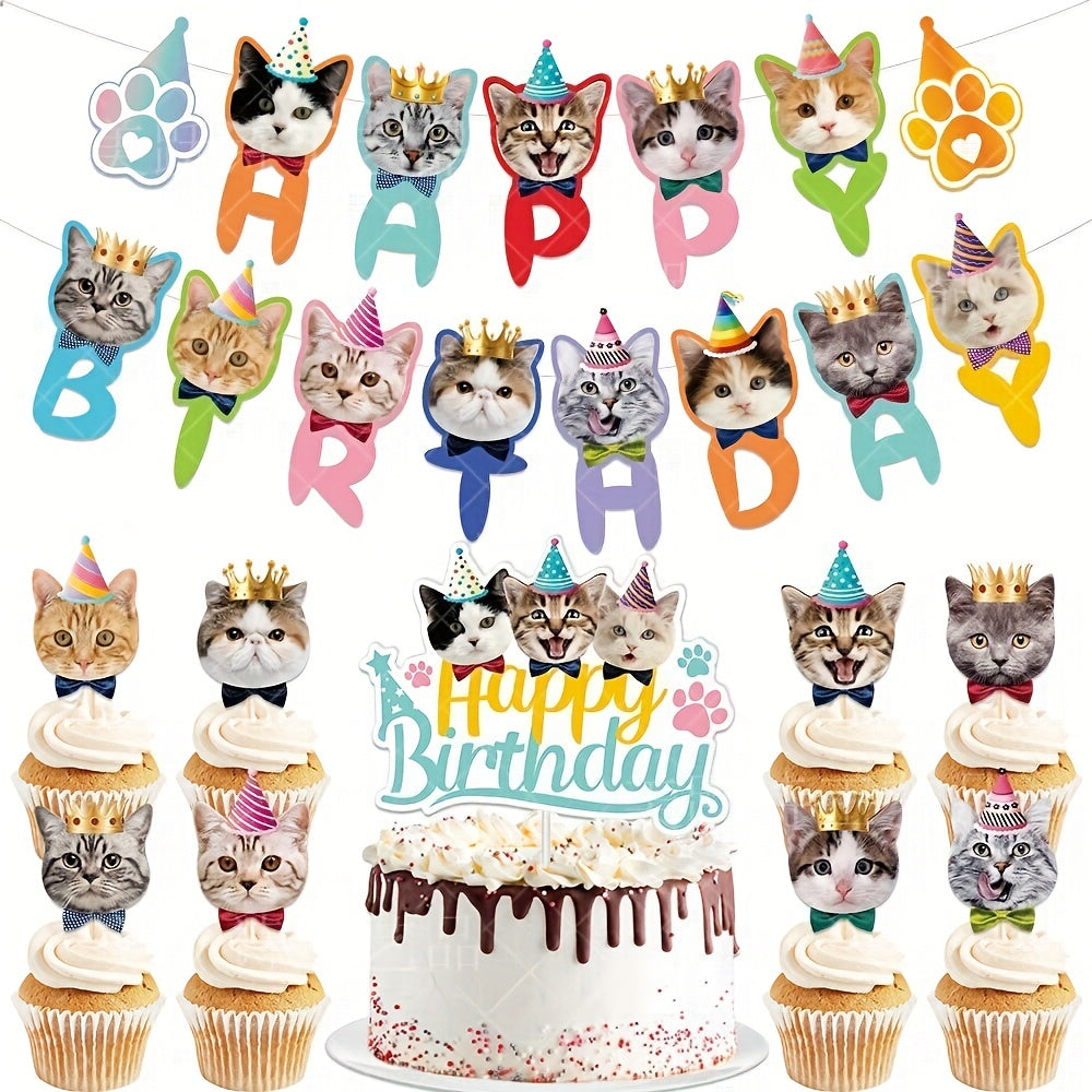 Cartoon Cat Party Decorations for Cat's Birthday Celebration