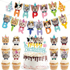Cartoon Cat Party Decorations for Cat's Birthday Celebration