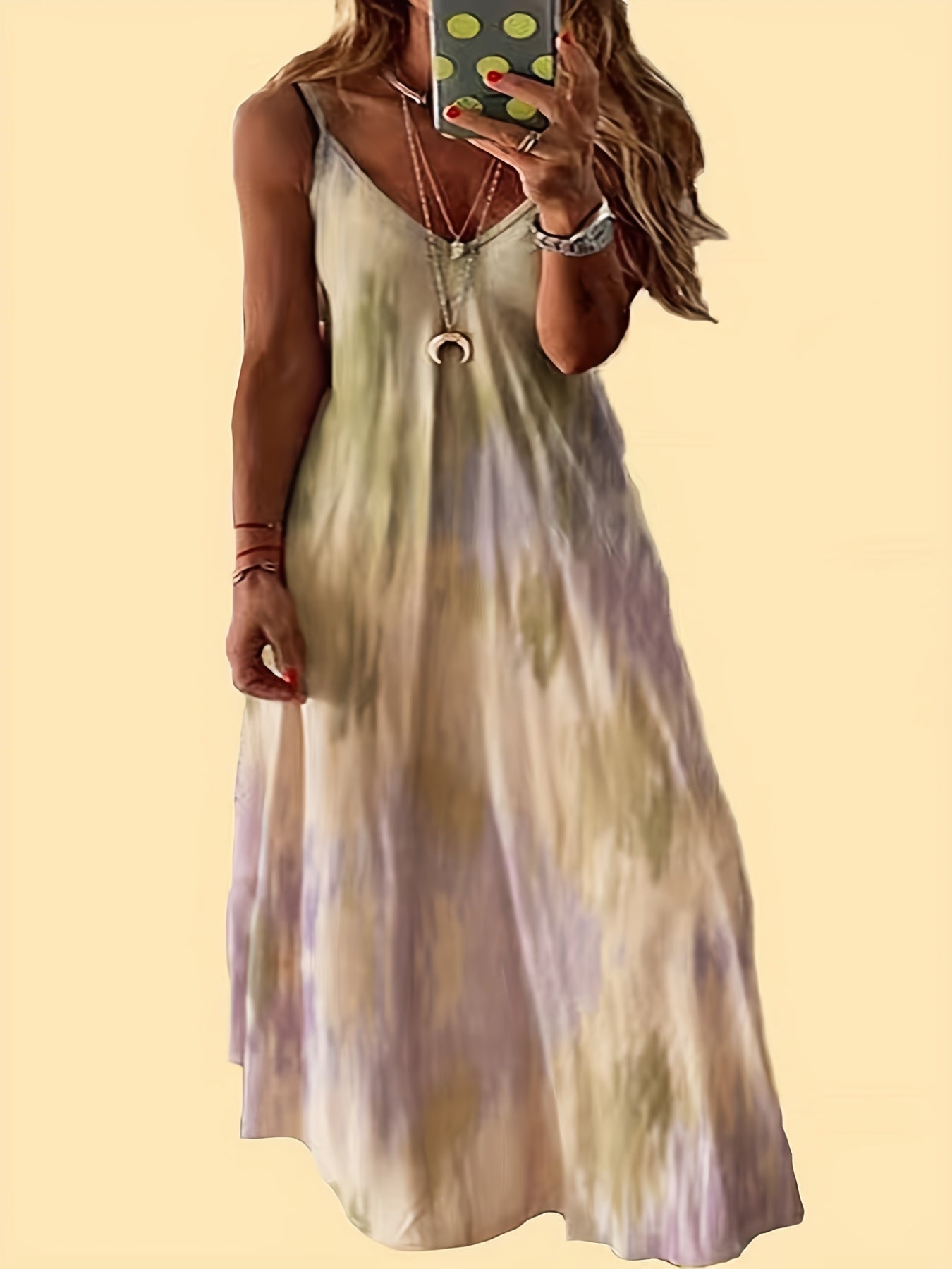  Leopard Print V Neck Cami Maxi Dress