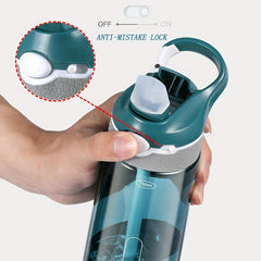 750ML Sports Straw Water Bottle BPA-Free Leakproof Clear Plastic Bottle