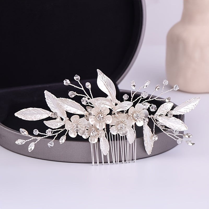 Bridal Hairbrush Pearl Crystal Wedding Hair Accessories