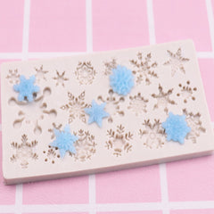 Snowflake Fondant Silicone Mold Christmas Cake Topper Decoration
