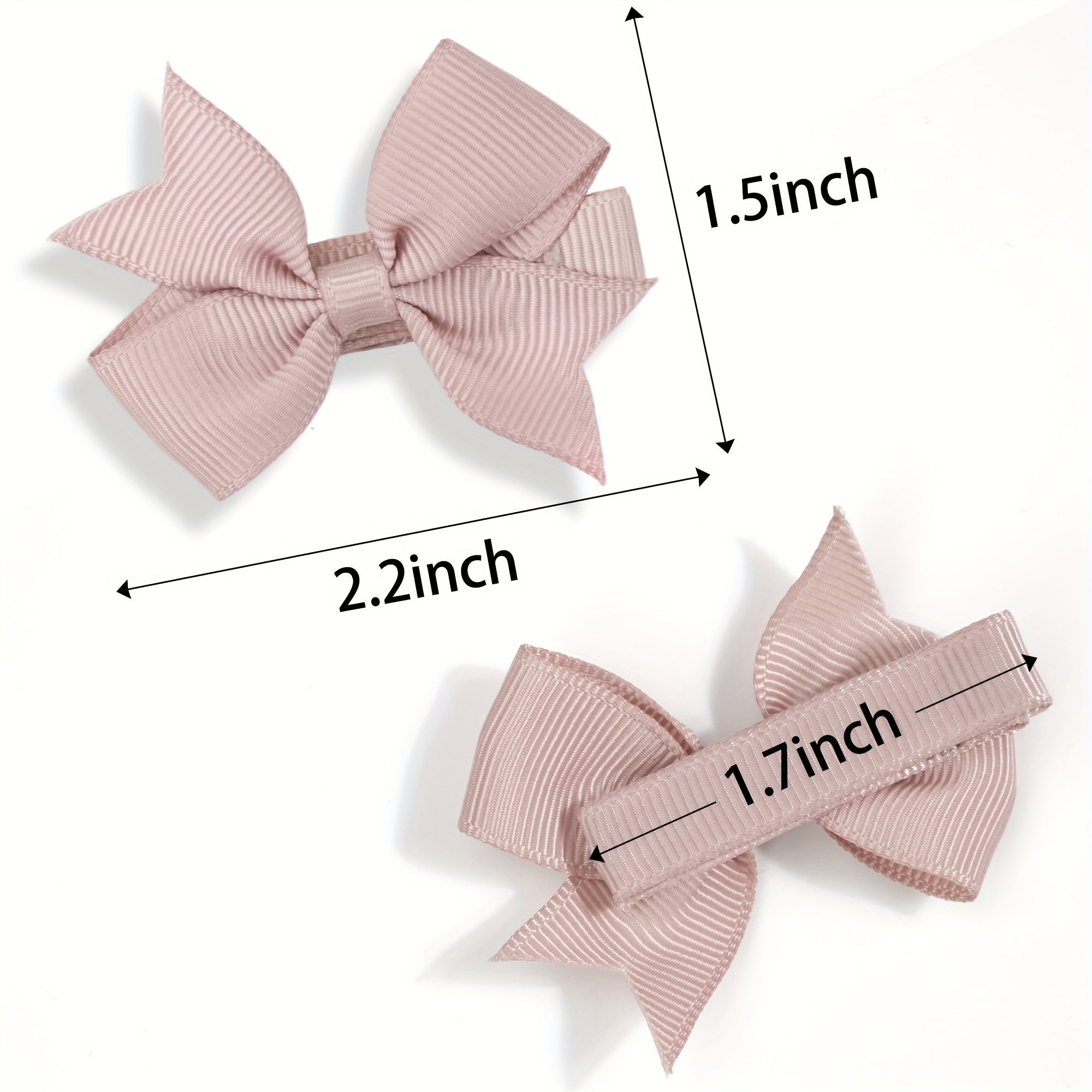 20pcs Striped Bow Hair Clip Non Crease Barrette Accessories