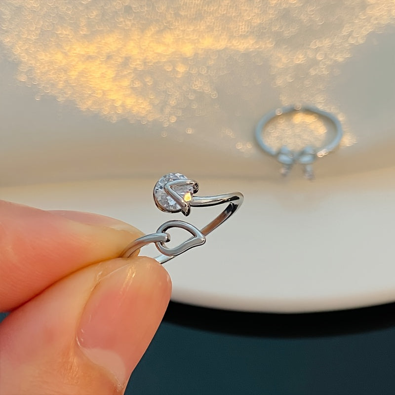 Women's Bow Ring Leaf Element Ring Accessories Party Birthday Gift
