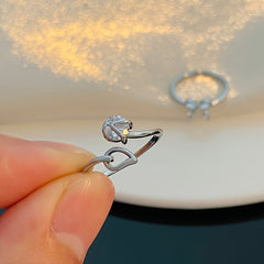 Women's Bow Ring Leaf Element Ring Accessories Party Birthday Gift