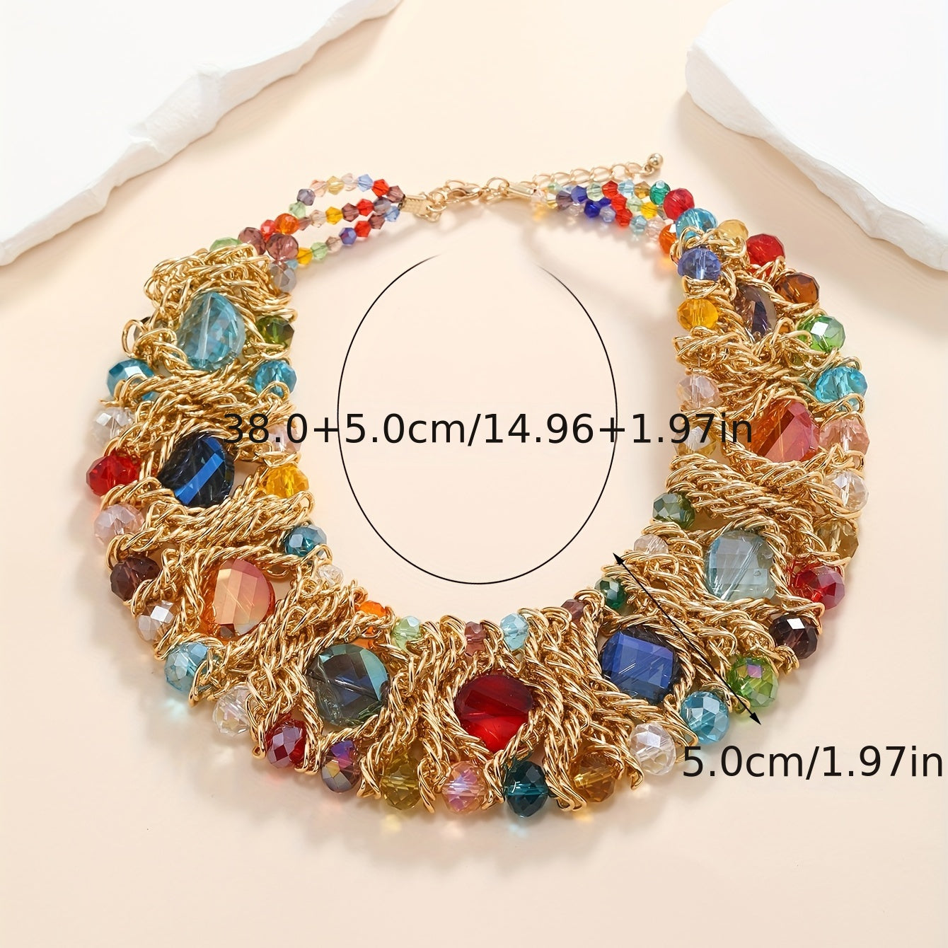 Boho Crystal Chunky Necklace Party Favors