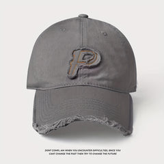 Men's Letter P Patch Baseball Cap Sun Hat