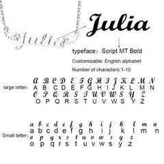 Personalized Angel Wings Pendant Name Necklace Custom Engraved Letter Hollow Cut