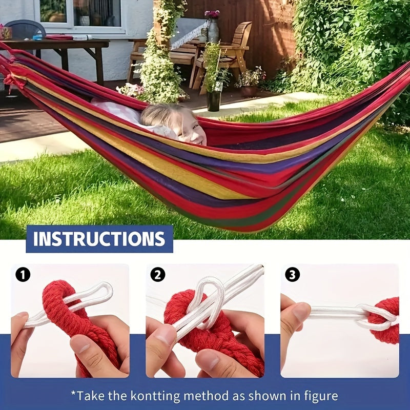 Portable Colorful Canvas Hammock with Tree Straps