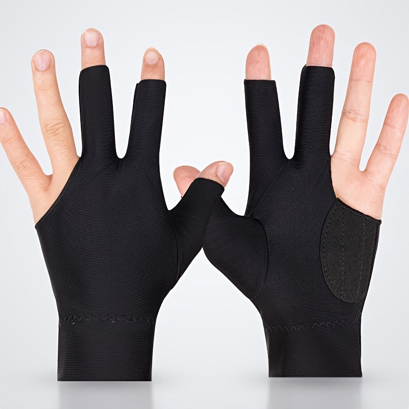 Left Handed Billiard Snooker Gloves Three Finger Fingerless Billiard Gloves