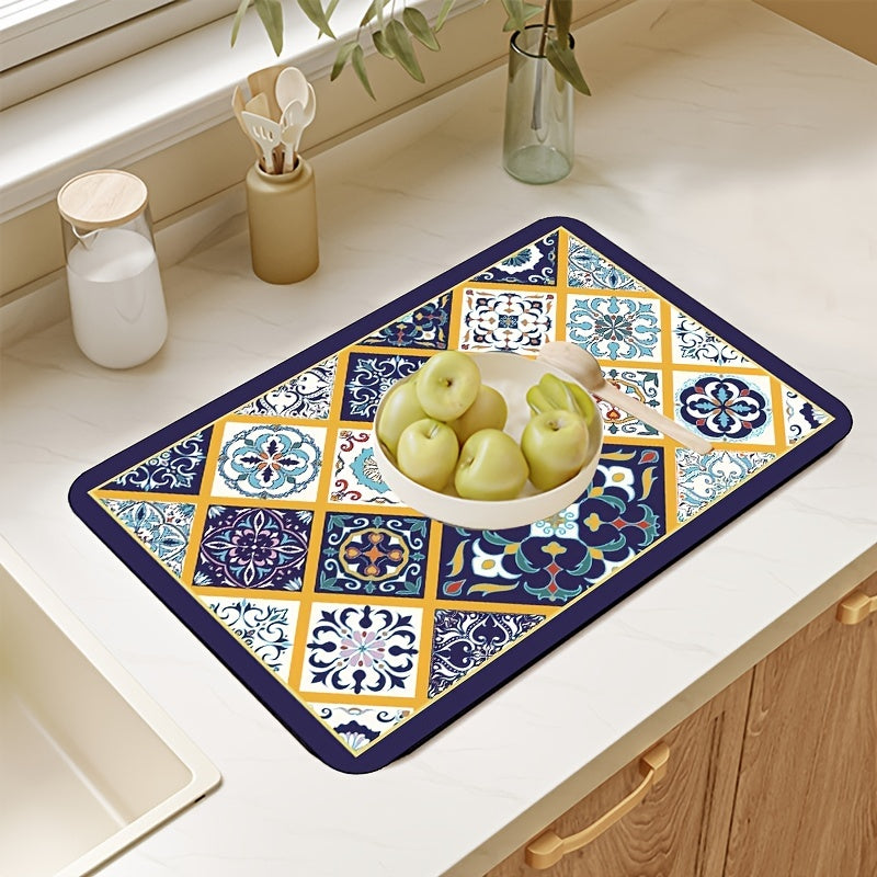 1pc Draining Mats for Kitchen Countertops Coffee Mats Kitchen Dish Mats Bar Coff