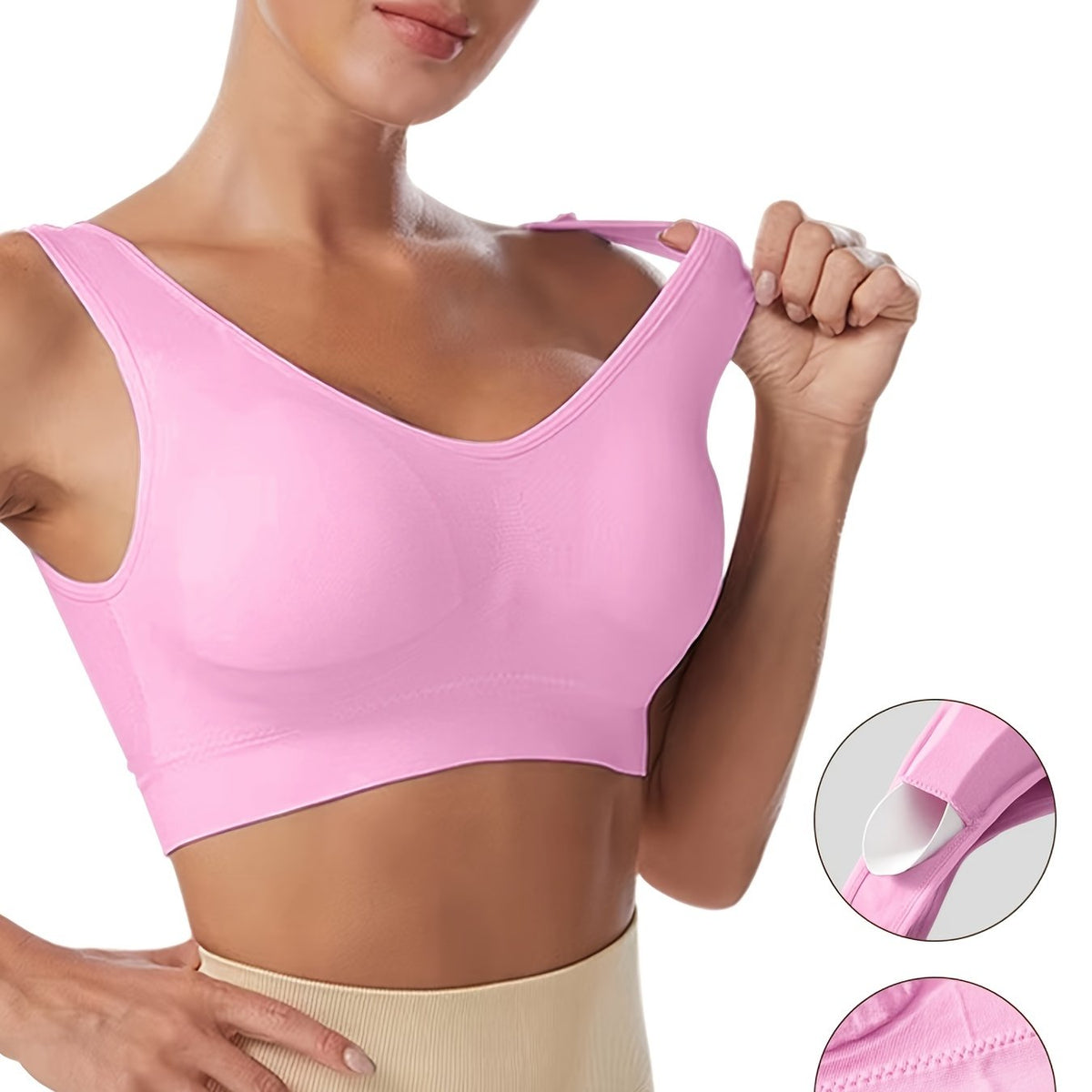 Seamless Sports Tank Bra Breathable Soft No Underwire Elastic Intimates Women's