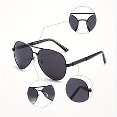 Classic Pilot Polarized Sunglasses Vintage Driving UV Protection