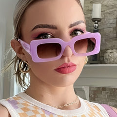 Square Frame Sunglasses Vintage Wrap Around Glasses