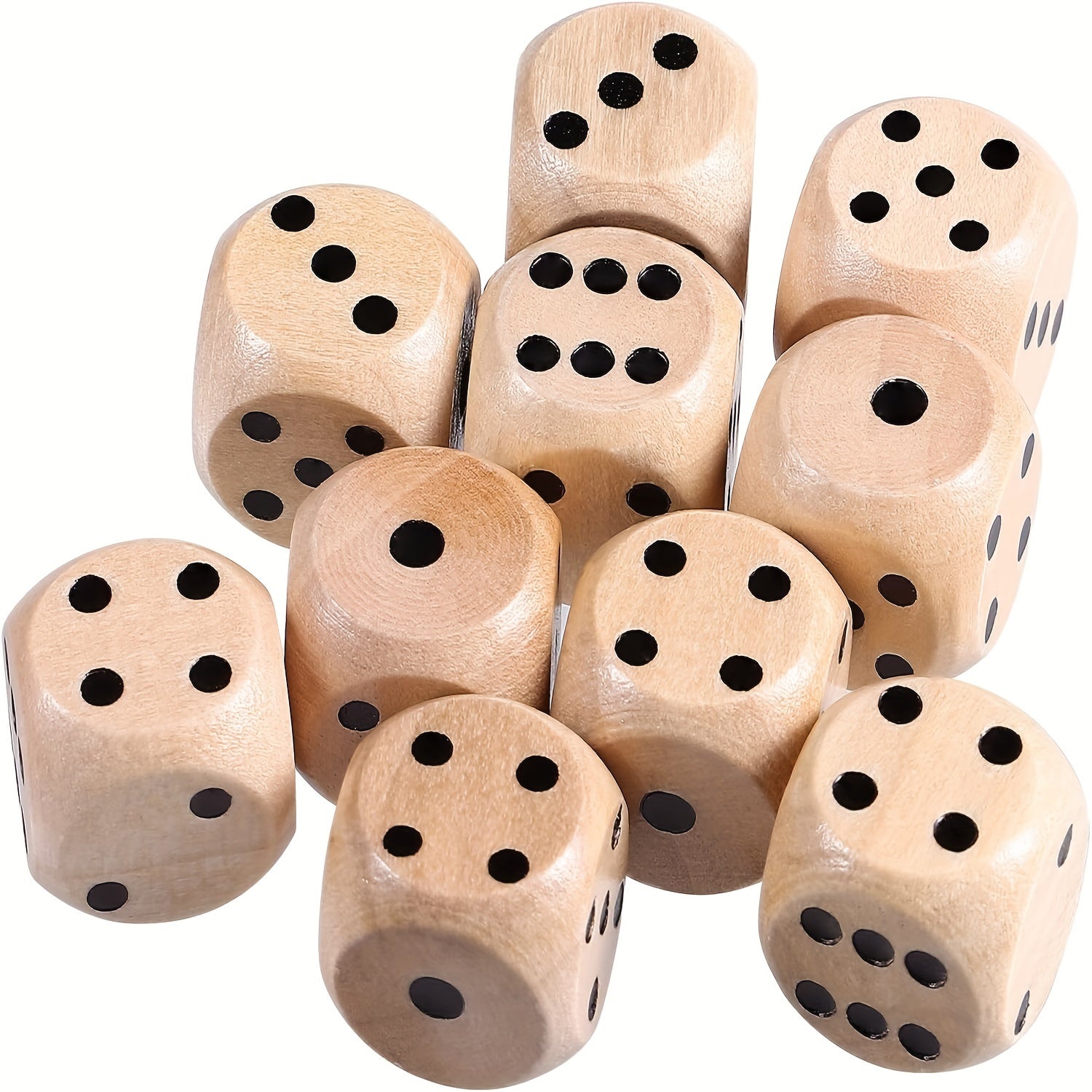 10pcs Wooden Dice 6 sided Wooden Dice For Table Game Family Party