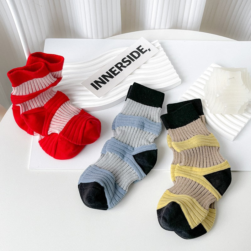 Women's Khaki Casual Texture Socks