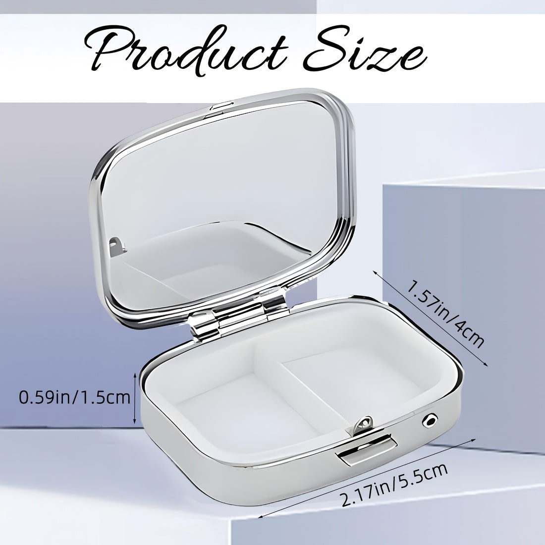 Angel Winged Girl 2 Compartment Case Portable Metal Medicine Box
