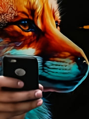Fox 3D Digital Pattern Print Men's Graphic T shirt