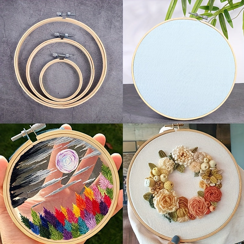 Bamboo Embroidery Stretch Adjustable Cross Stitch Hoop Tool