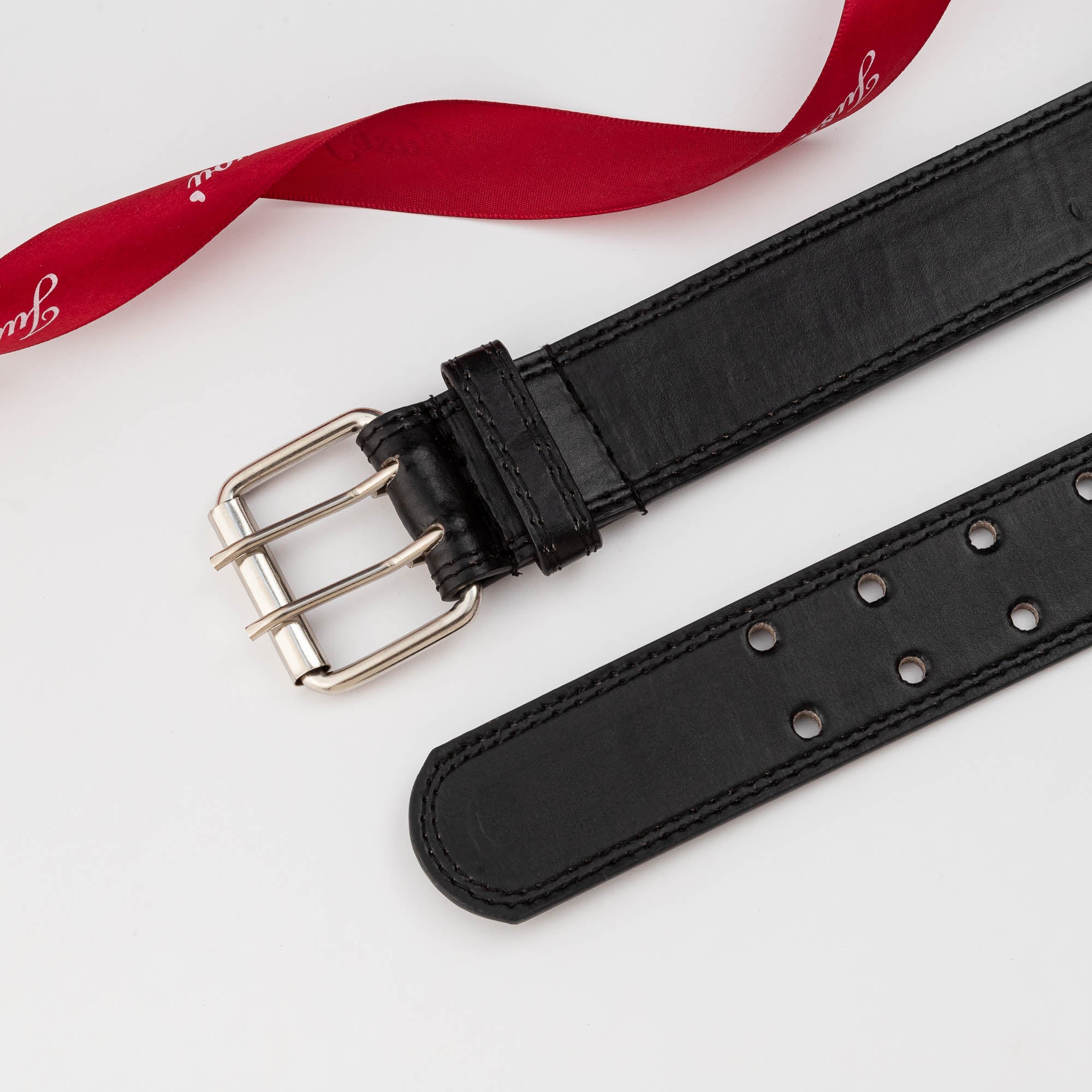 PU Leather Two Hole Adjustable Buckle Belt For Jeans Pants
