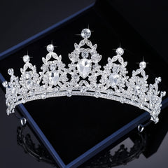 Silvery Rhinestone Crystal Crown Headband Princess Crown